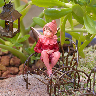 Red Campion Flower Fairy Figurine