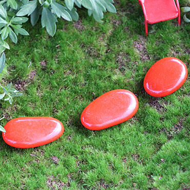 Red Stepping Stones Set of 3