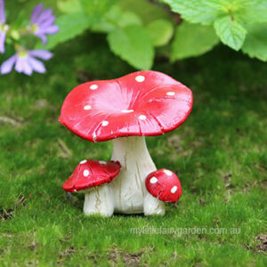 Red Toadstool Group Fairy Garden