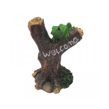 Miniature Welcome Sign with Frog