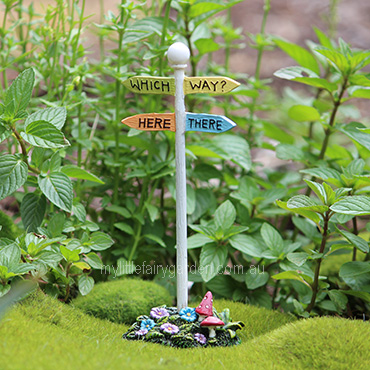Which Way Sign Merriment Fairy Garden
