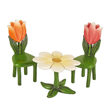Tulip Table and Chairs Merriment Fairy Garden
