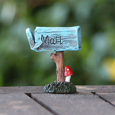 Blue Mailbox Miniature Fairy Garden