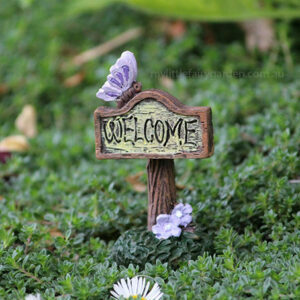 Mauve Butterfly Welcome Sign Miniature
